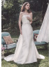 Strapless Ivory Satin Wedding Dress With Detachable Train